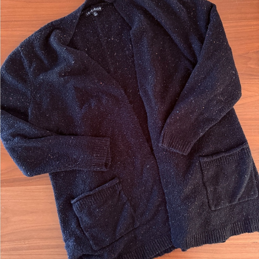 Cozy Black Boucle Cardigan Sweater